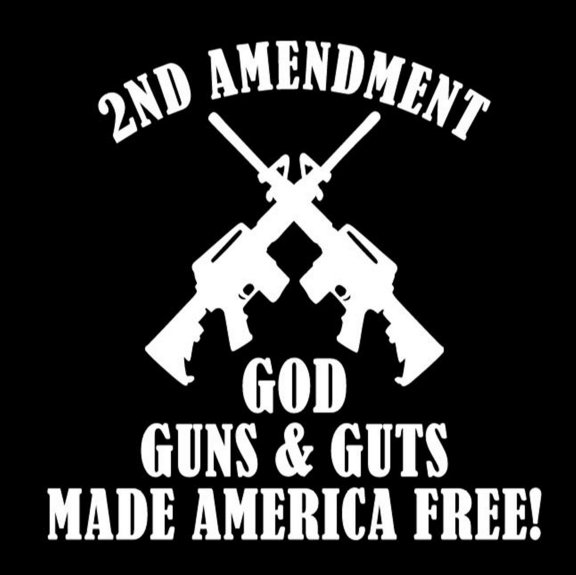 God Guts and Glory 2nd Amendment decal